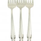 Rogers Daybreak Elegant Lady Salad Forks Set 3 Vintage Silverplate Ornate Flatware IS