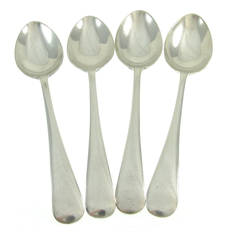 Vintage Demitasse Tea Coffee Spoons James Deakin Sons England 1800s Silver Electroplate Set 4