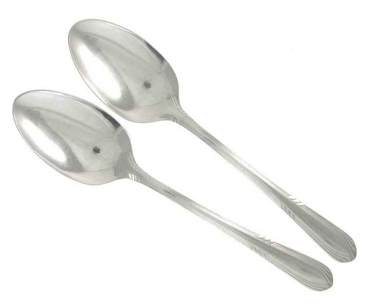 Large Silverplate Serving Spoons Rogers Fascination 1936 Retro Dinner Atomic Flatware Set 2