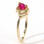 Ruby Heart and Diamond solid gold ring