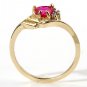 Ruby Heart and Diamond solid gold ring