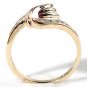 Genuine diamond twist design solid gold ring