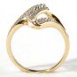 Genuine diamond helix solid gold ring