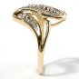 Genuine diamond helix solid gold ring