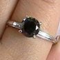 1.10 carat black diamond solitaire solid white gold ring