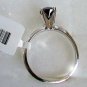 1.10 carat black diamond solitaire solid white gold ring