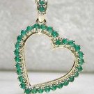 Emerald agate heart pendant