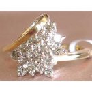 0.5 carat genuine diamond cluster ring