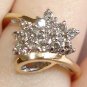 0.5 carat genuine diamond cluster ring