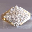0.5 carat genuine diamond cluster ring