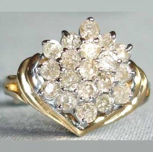 1 carat genuine diamond solid gold ring