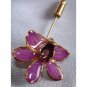 Real Gold plated purple orchid stickpin