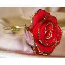 Unique Lacquered & 24K gold-plated real heart rose