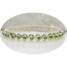 1.7 carat emerald agate gold hearts bracelet