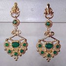 2.50 carat Emerald Agate filigree chandellier earrings