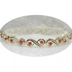 2 carat genuine Ruby gold eternity bracelet
