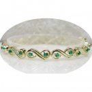 1.40 carat Emerald agate gold eternity bracelet