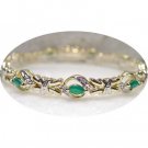 2.11 ctw Emerald Agate & Diamond bracelet