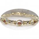 2.61 carat genuine Garnet & Diamond bracelet