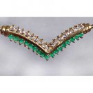 EMERALD AGATE and WHITE TOPAZ gold necklace