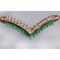 EMERALD AGATE and WHITE TOPAZ gold necklace