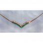 EMERALD AGATE and WHITE TOPAZ gold necklace