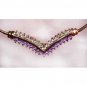 AMETHYST and WHITE TOPAZ gold necklace