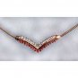 GARNET and WHITE TOPAZ gold necklace