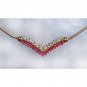 RUBY and WHITE TOPAZ gold necklace