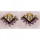 0.65 ctw Amethyst & White Topaz earrings