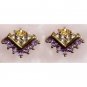 0.65 ctw Amethyst & White Topaz earrings