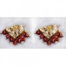 1.05 ctw Garnet & White Topaz earrings