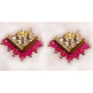 0.85 ctw Ruby & White Topaz earrings