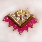 0.85 ctw Ruby & White Topaz earrings