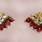 1.05 ctw Garnet & White Topaz earrings