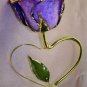 Purple Lacquered & 24k gold-plated rose with HEART stem
