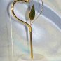 Lacquered & 24k gold-plated yellow rose with HEART stem