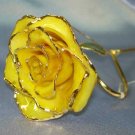 Lacquered & 24k gold-plated yellow rose with HEART stem