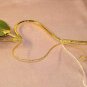 Lacquered & 24k gold-plated white rose with HEART stem