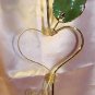 Lacquered & 24k gold-plated white rose with HEART stem