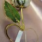 Lacquered & 24k gold-plated white rose with HEART stem