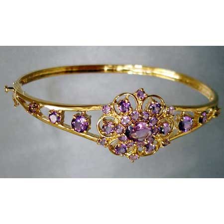 4.50 carats genuine AMETHYST gold bangle