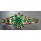 3.85 carats genuine emerald agate gold bangle