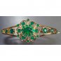 3.85 carats genuine emerald agate gold bangle