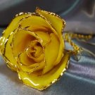 Lacquered & 24k gold-plated REAL Yellow ROSE