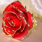 Lacquered & 24k gold-plated REAL RED ROSE