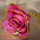 Lacquered & 24k gold-plated REAL PINK ROSE