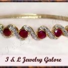 3.2ctw GENUINE RUBY gold bangle
