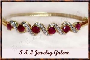 3.2ctw GENUINE RUBY gold bangle