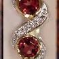 3.5ctw GENUINE GARNET gold bangle